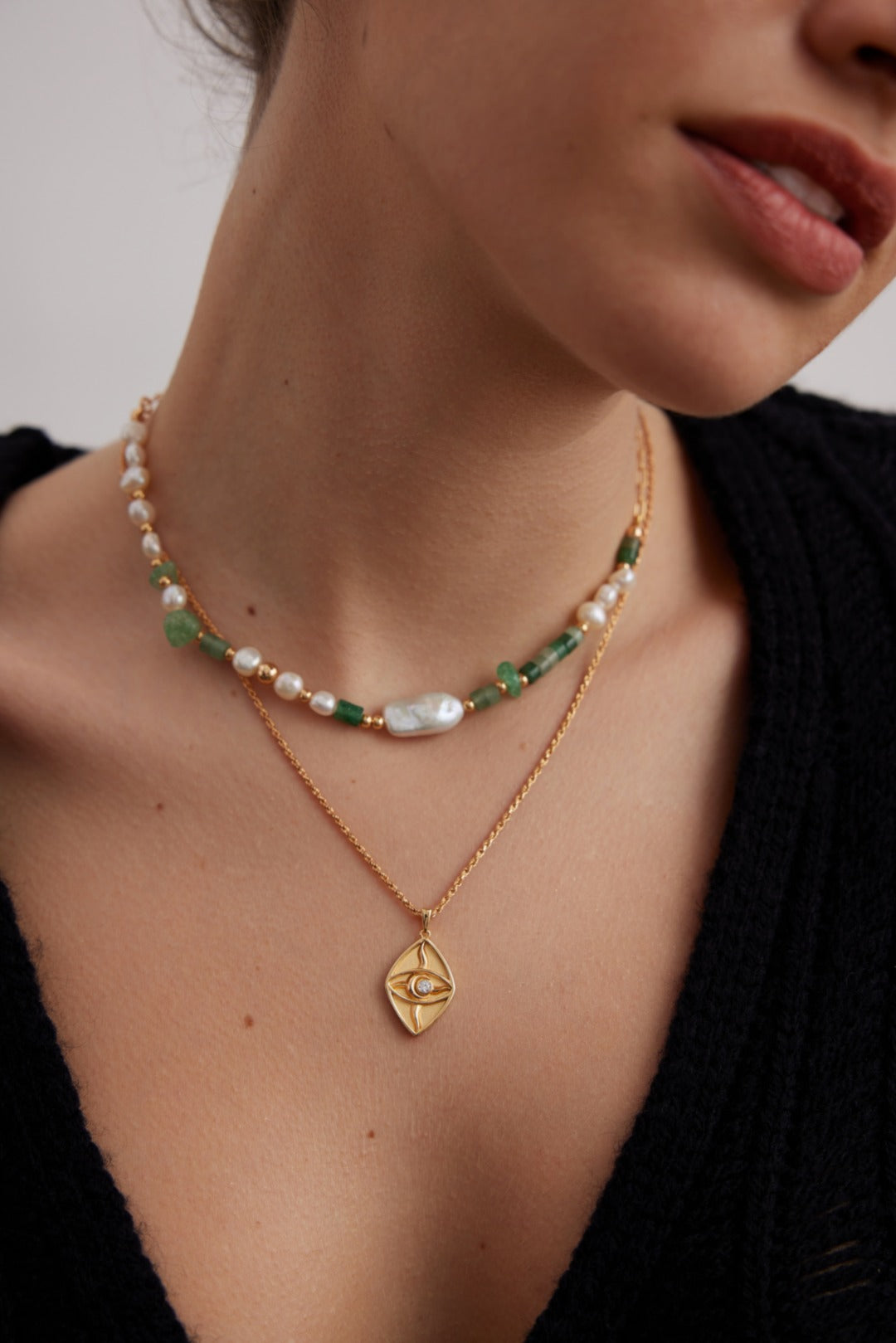 Verde Pearl Chain Necklace