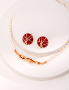Scarlet Line Stud Earrings