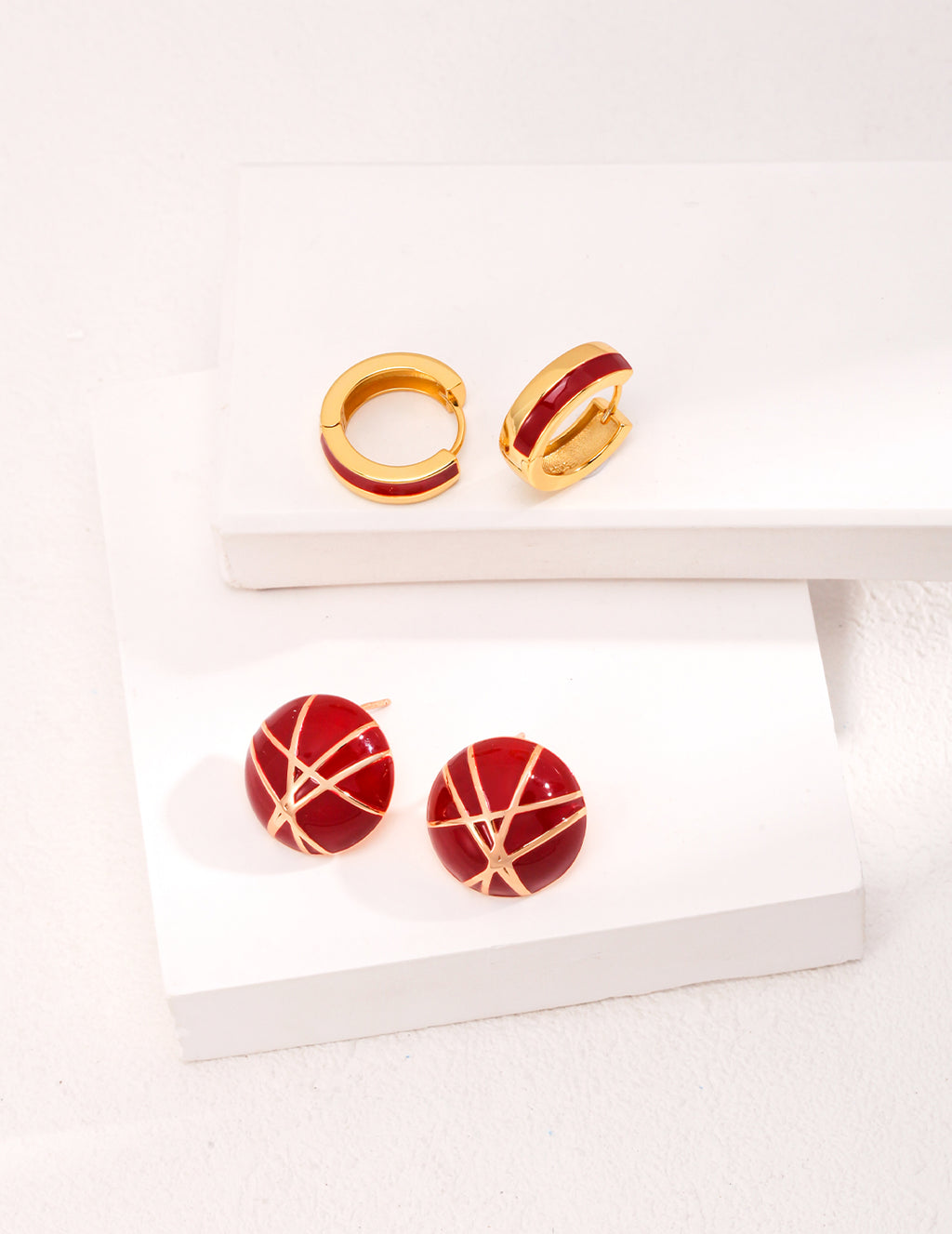 Scarlet Line Stud Earrings