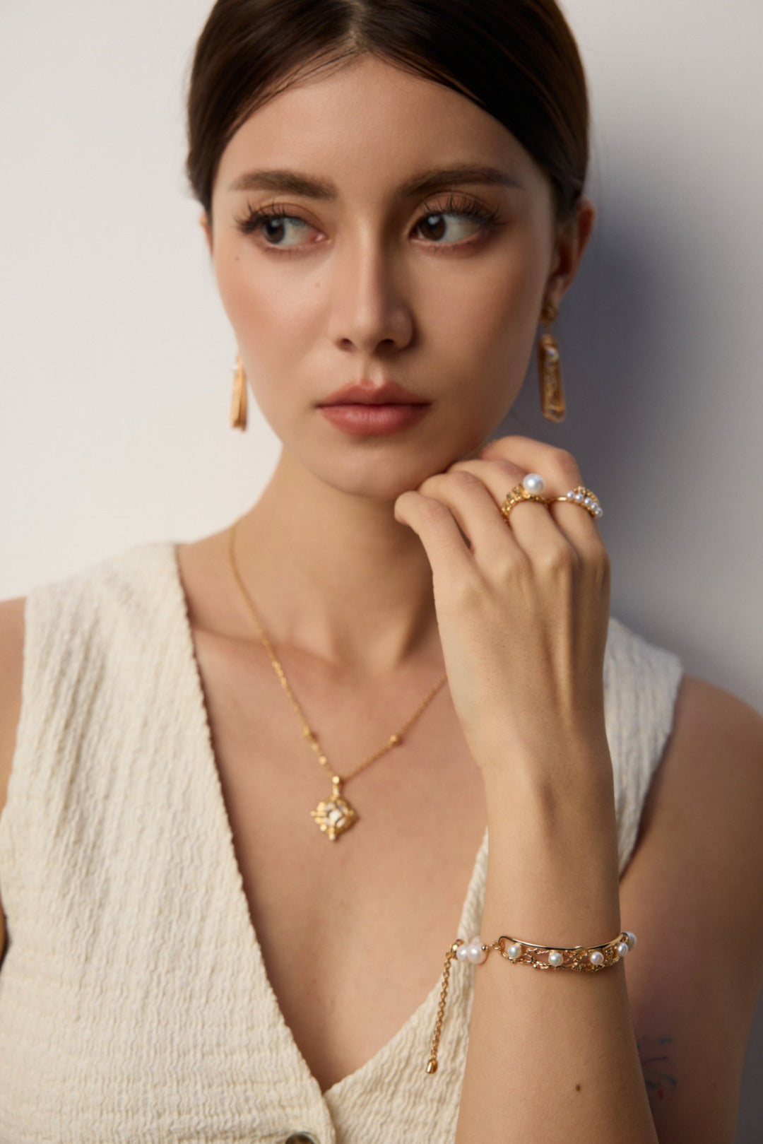 Elara Pearl Open Ring