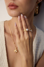 Elara Pearl Open Ring
