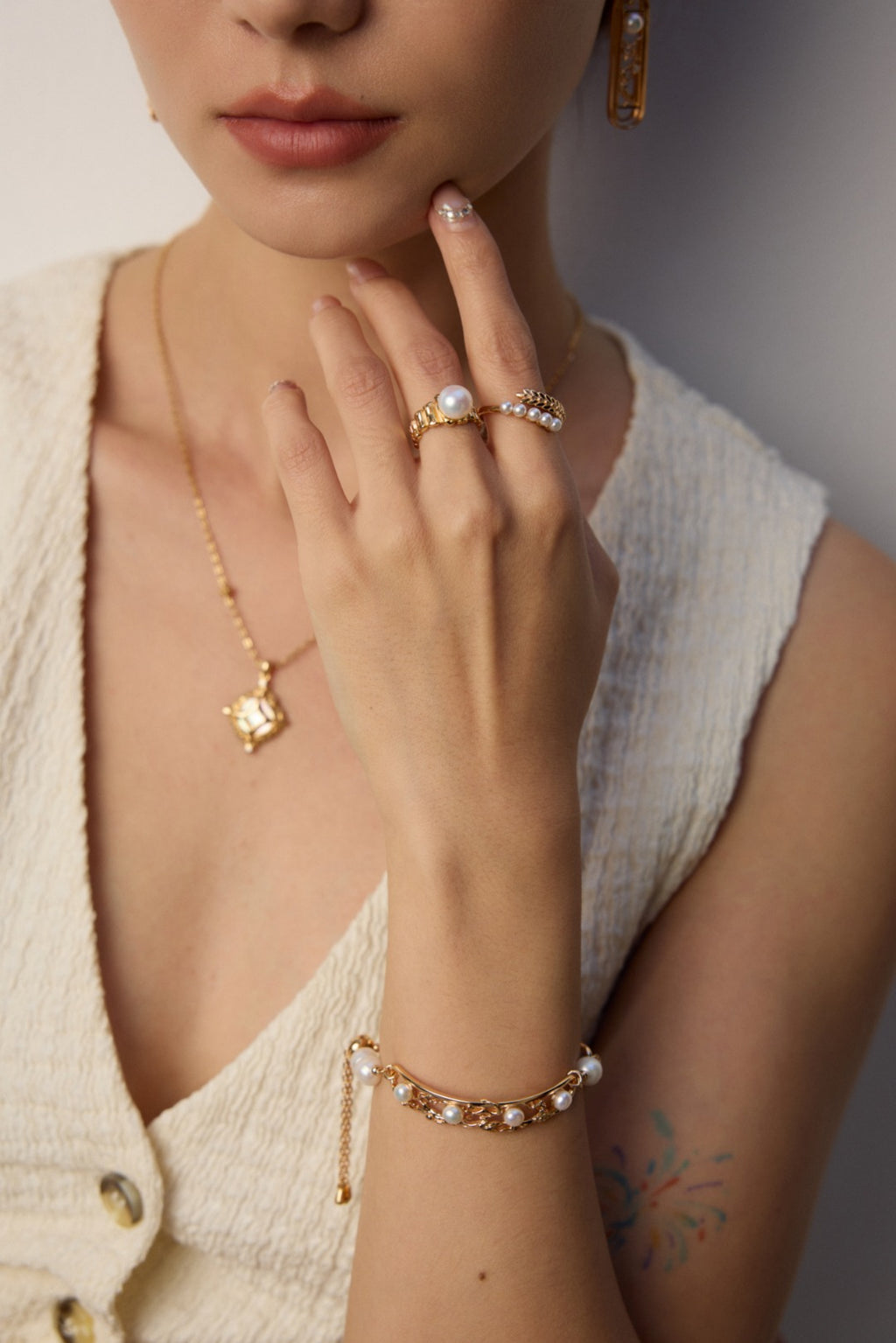 Elara Pearl Open Ring