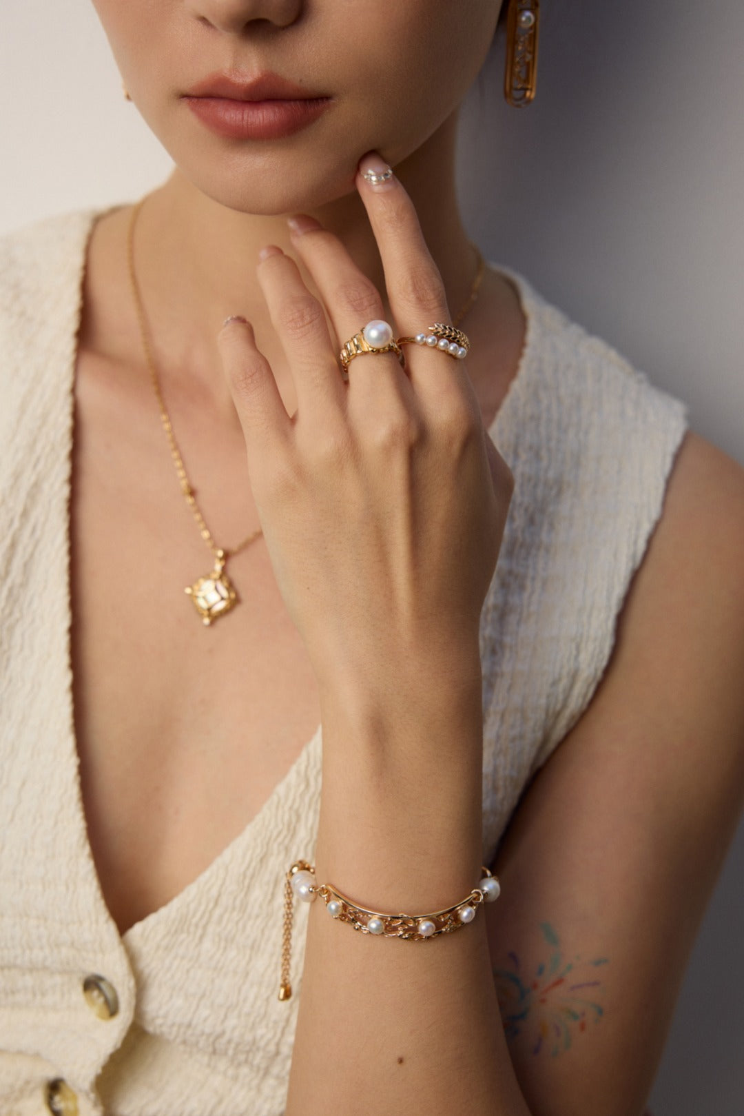 Elara Pearl Open Ring