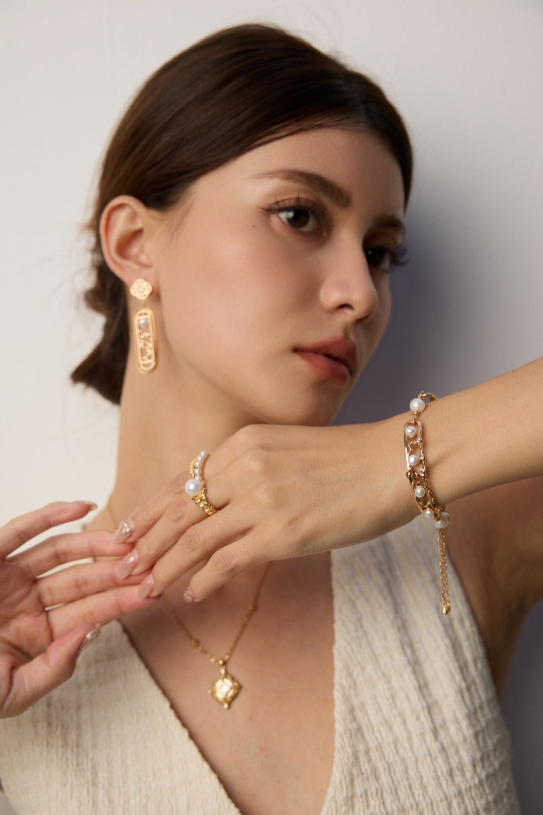 Elara Pearl Open Ring