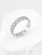 Fleur Pavé Open Ring
