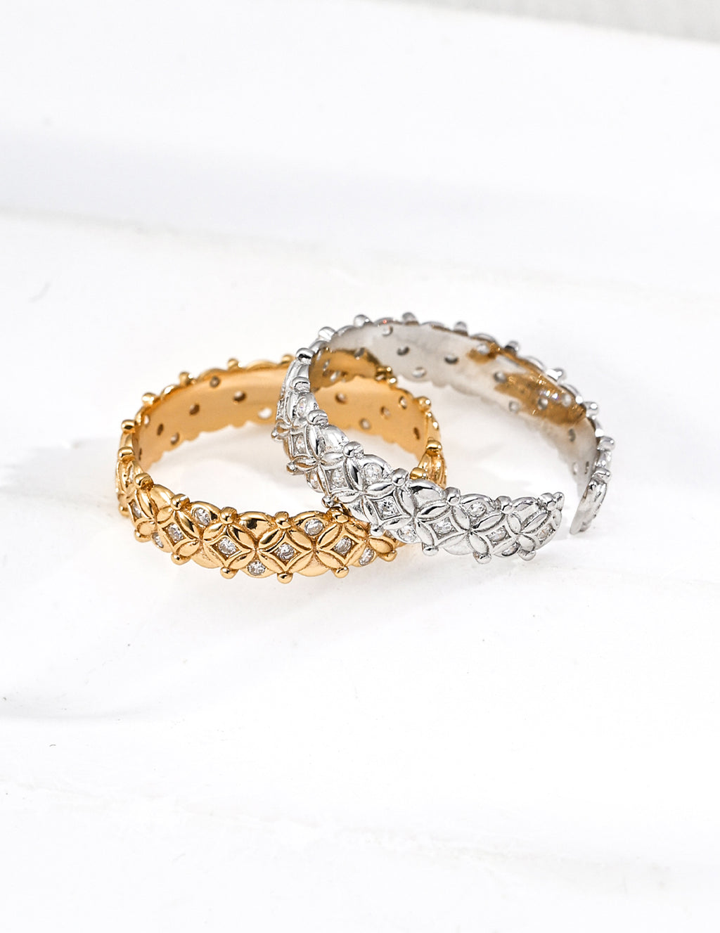 Fleur Pavé Open Ring