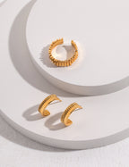 Lumi Ribbed Hoop Earrings