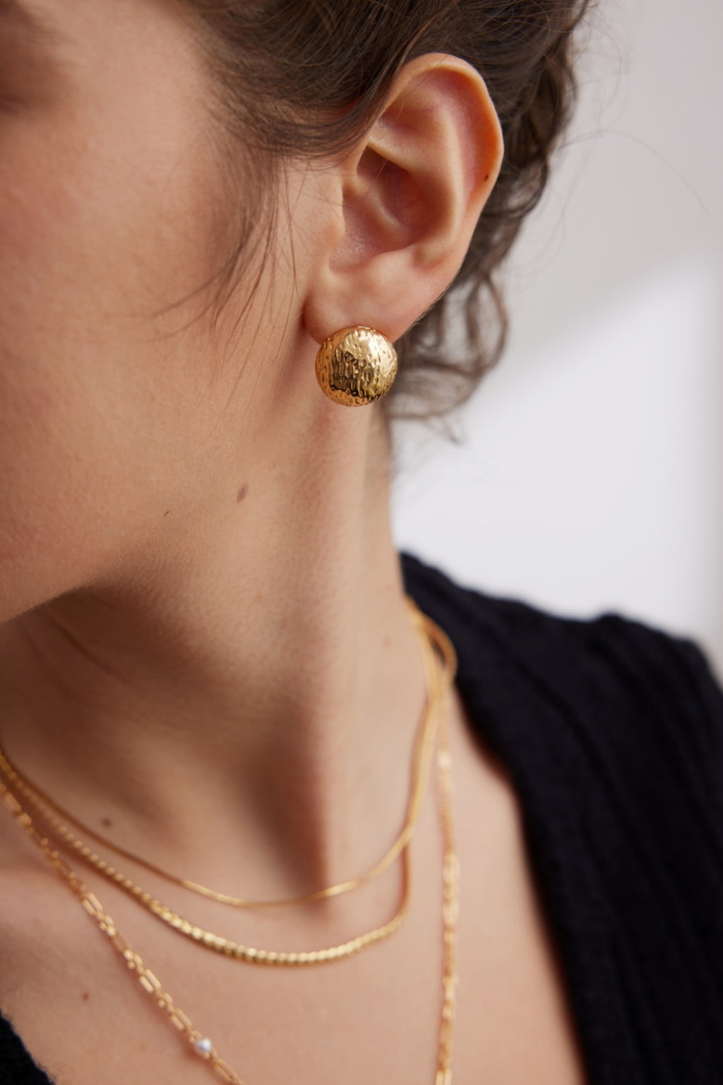 Aure Hammered Stud Earrings