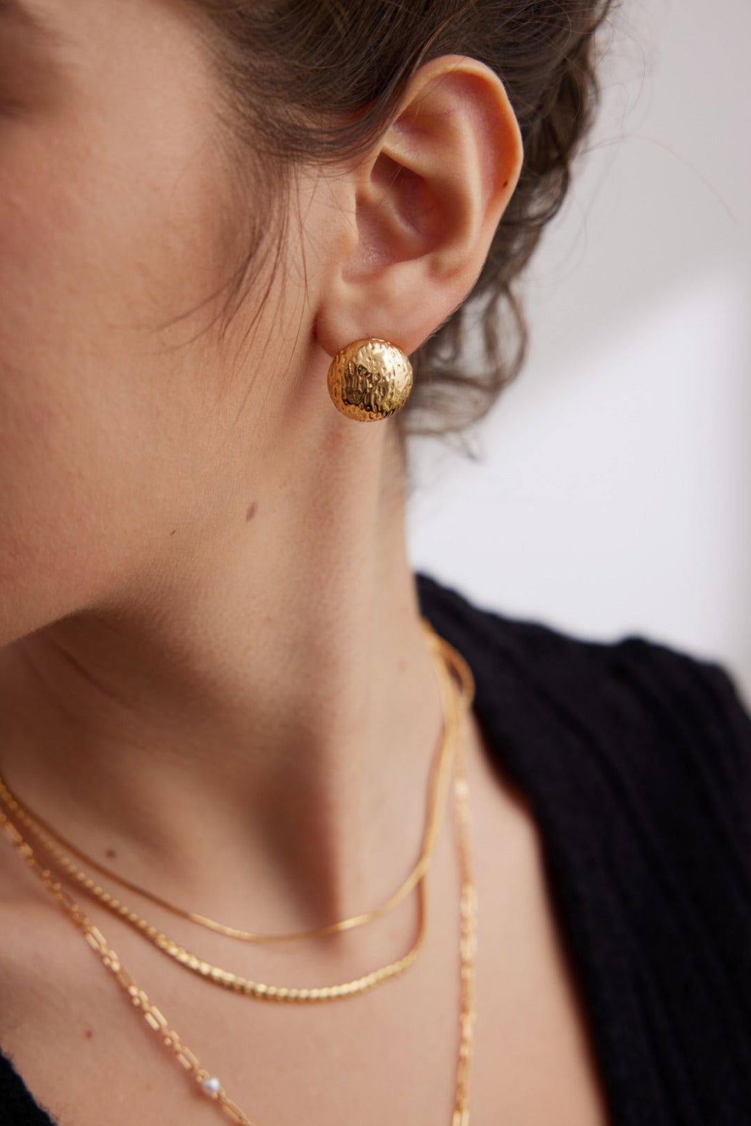 Aure Hammered Stud Earrings