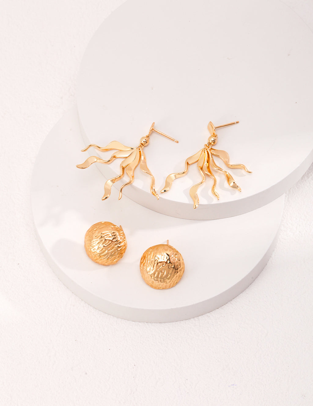 Aure Hammered Stud Earrings