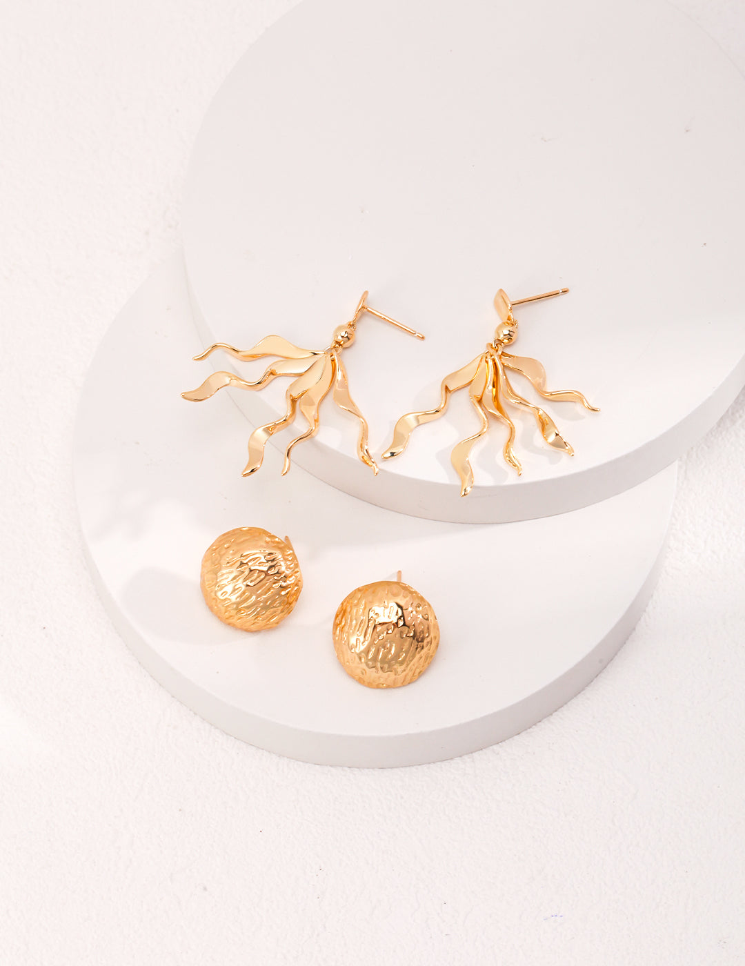 Aure Hammered Stud Earrings