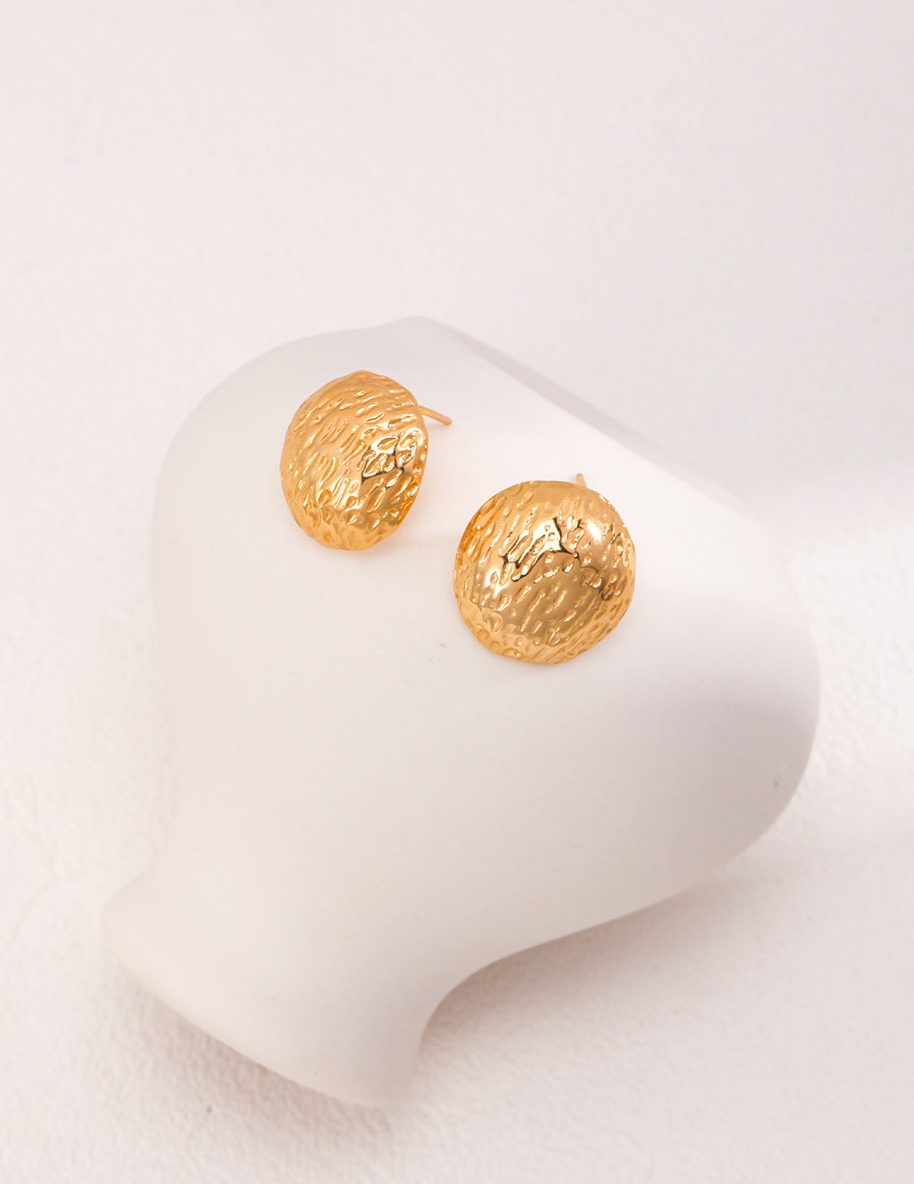 Aure Hammered Stud Earrings