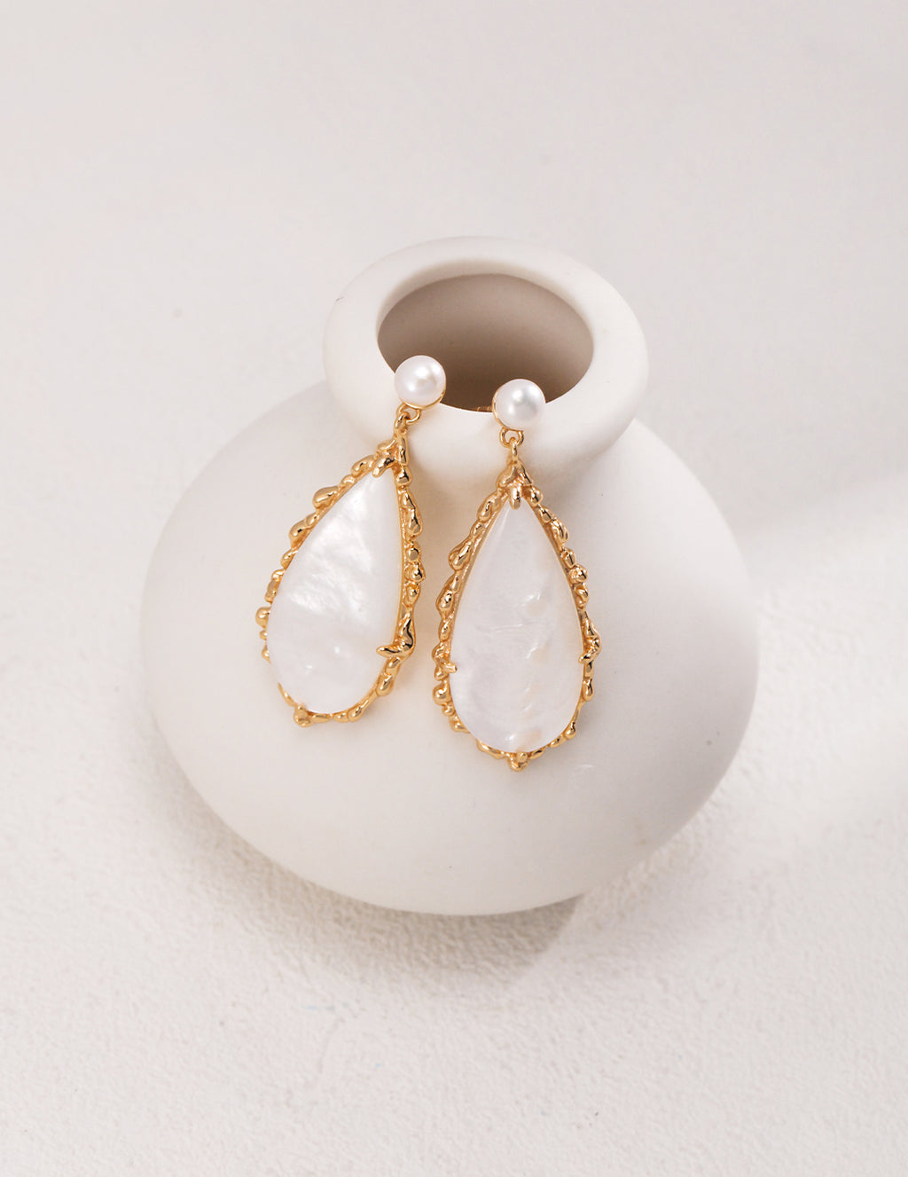 Nacre Pearl Drop Earrings