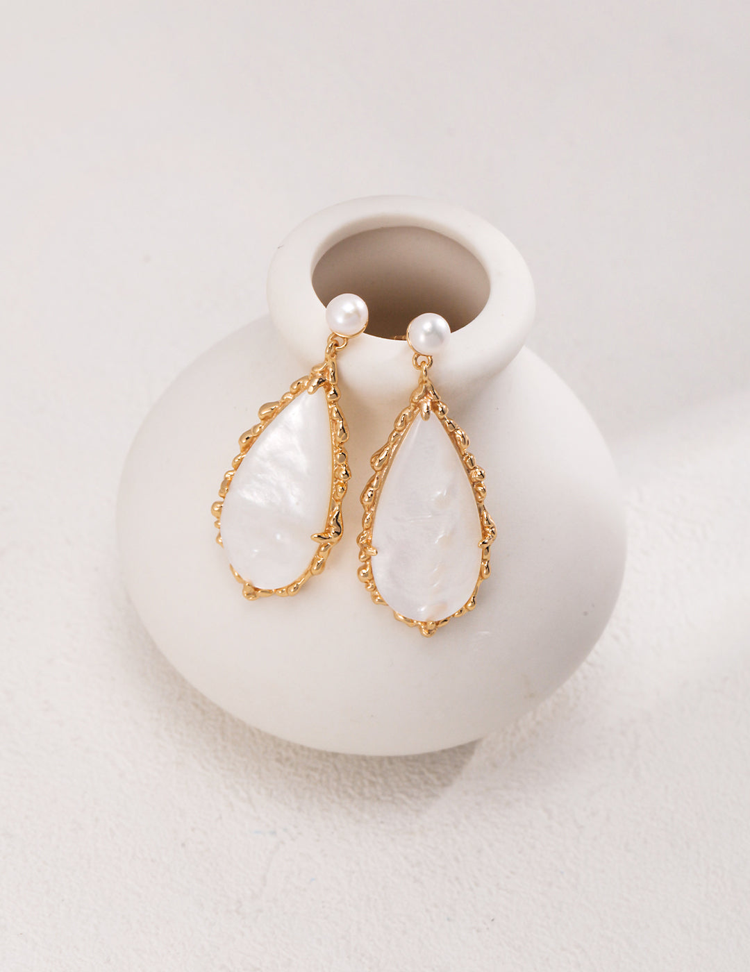 Nacre Pearl Drop Earrings