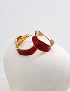 Scarlet Enamel Hoop Earrings