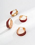 Scarlet Enamel Hoop Earrings