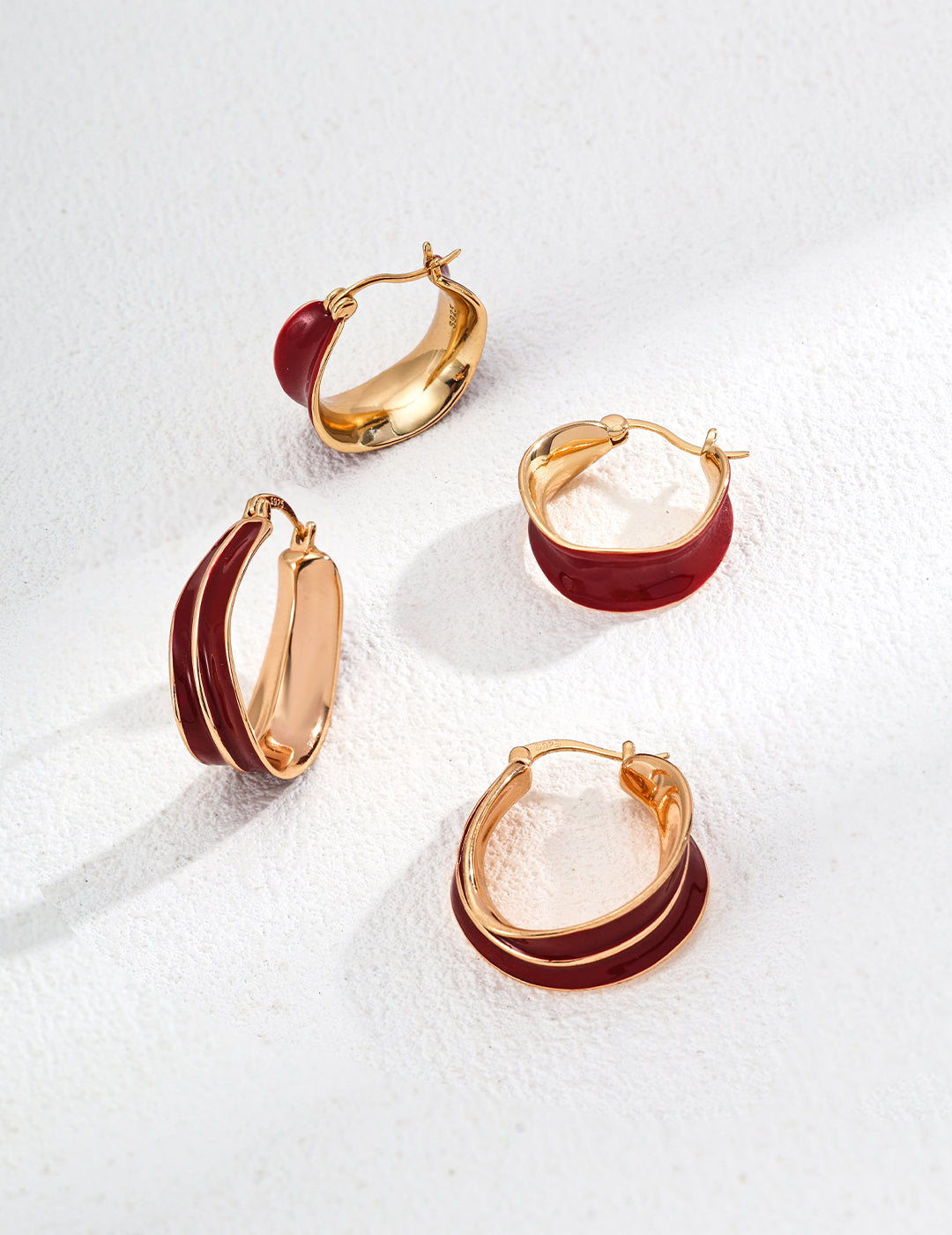 Scarlet Enamel Hoop Earrings