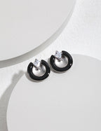 Luna Crystal Crescent Stud Earrings
