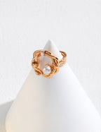 Aurelia Pearl Knot Open Ring