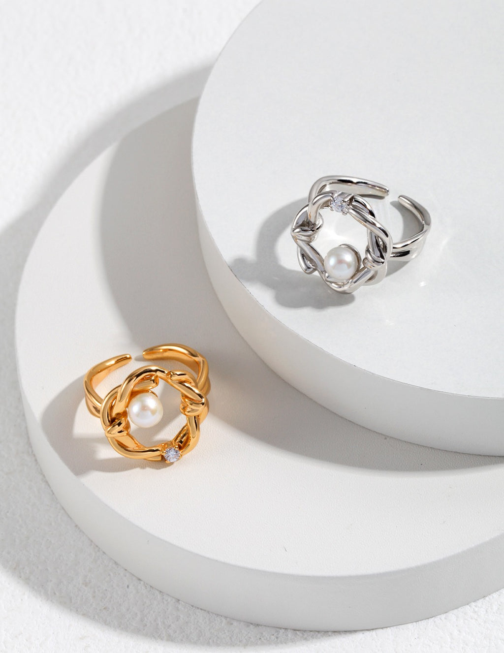 Aurelia Pearl Knot Open Ring