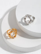 Aurelia Pearl Knot Open Ring