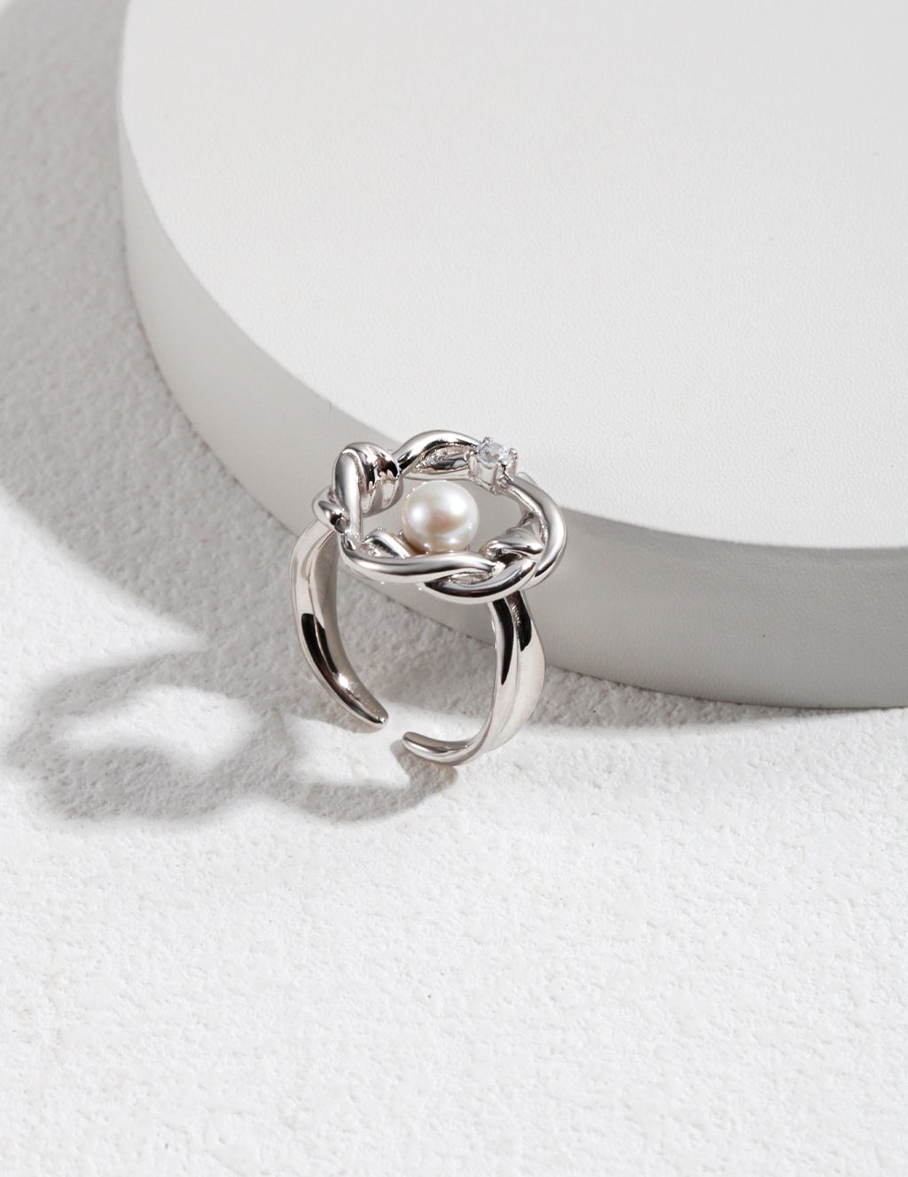Aurelia Pearl Knot Open Ring