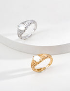 Serra Pearl Open Ring