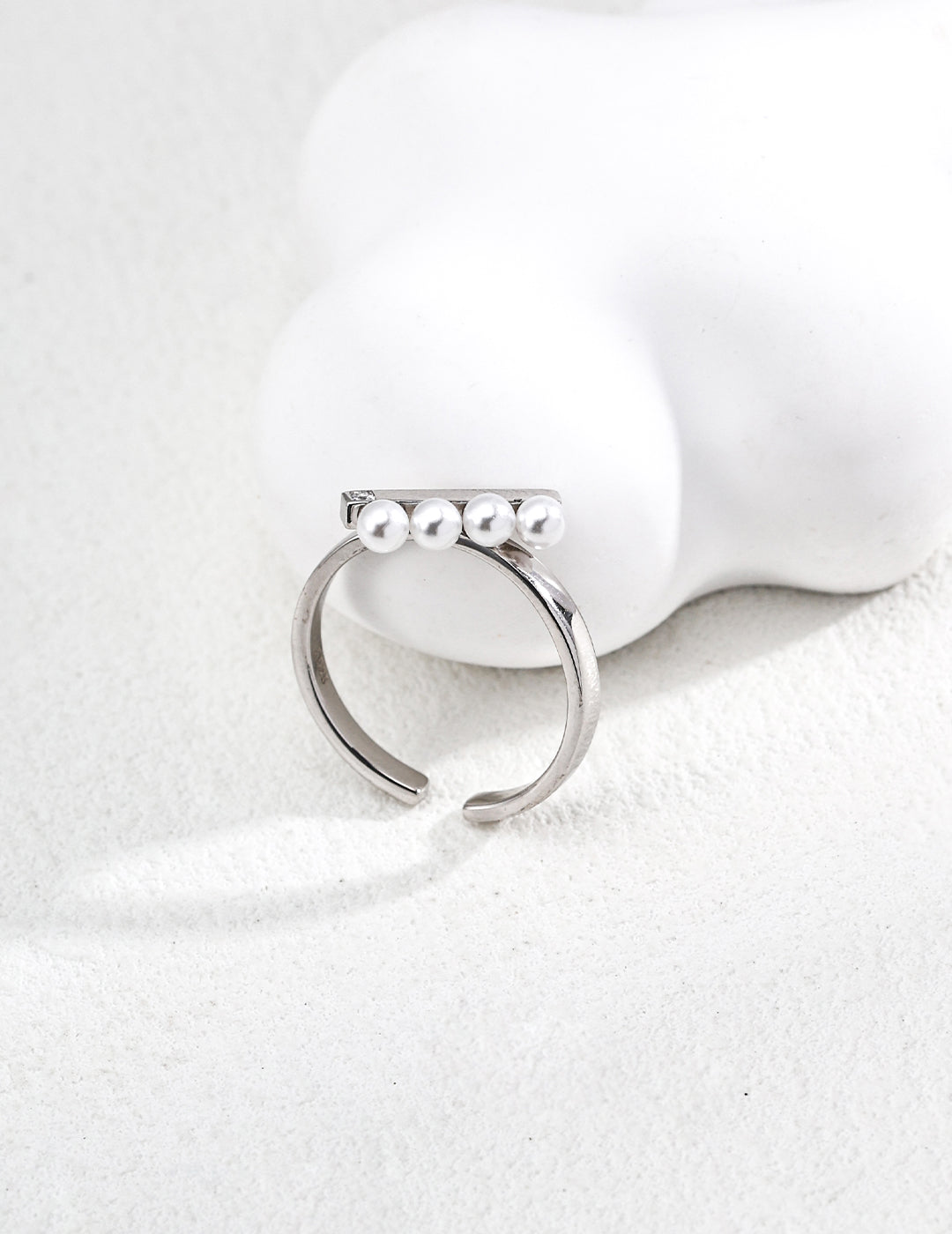 Luna Pearl Bar Open Ring