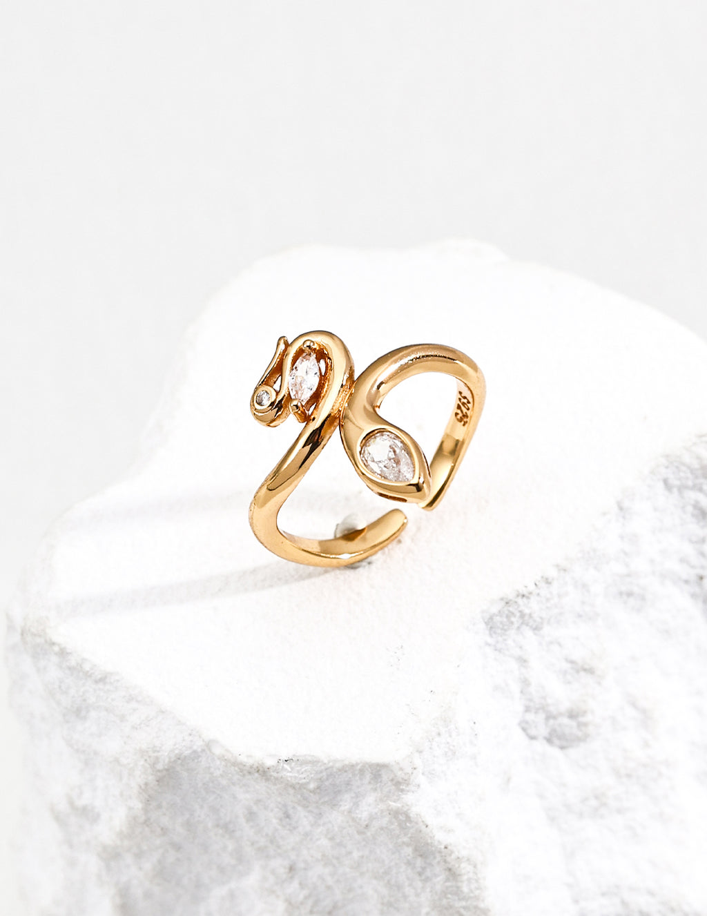 Vela Crystal Vine Open Ring