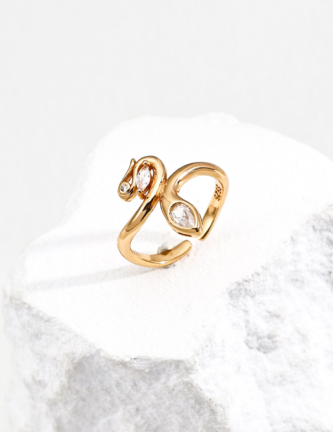 Vela Crystal Vine Open Ring