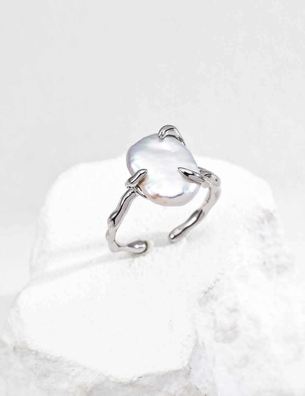 Baroque Pearl Vine Open Ring