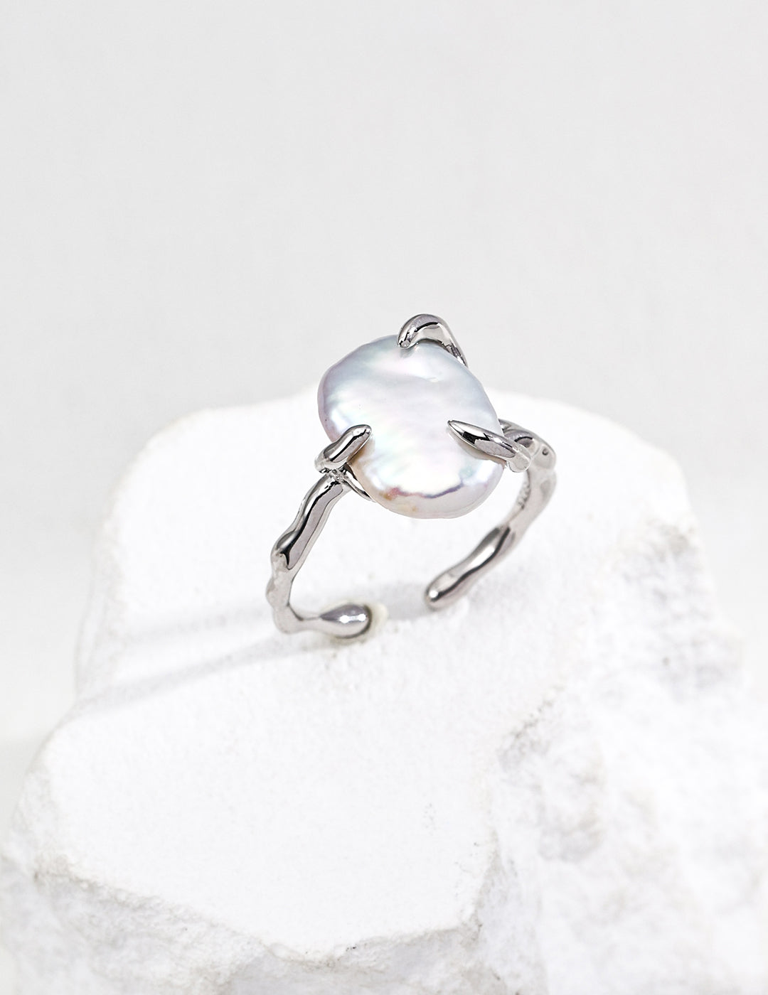 Baroque Pearl Vine Open Ring