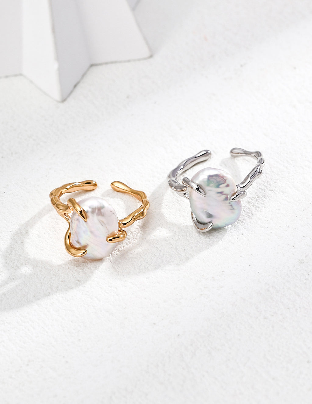 Baroque Pearl Vine Open Ring