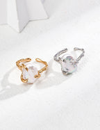 Baroque Pearl Vine Open Ring