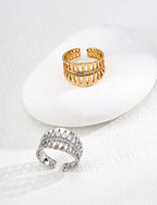 Fleur Pavé Cuff Ring