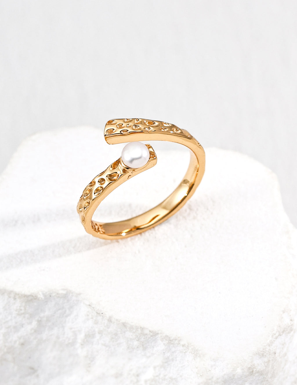 Luna Pearl Wrap Open Ring