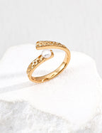 Luna Pearl Wrap Open Ring