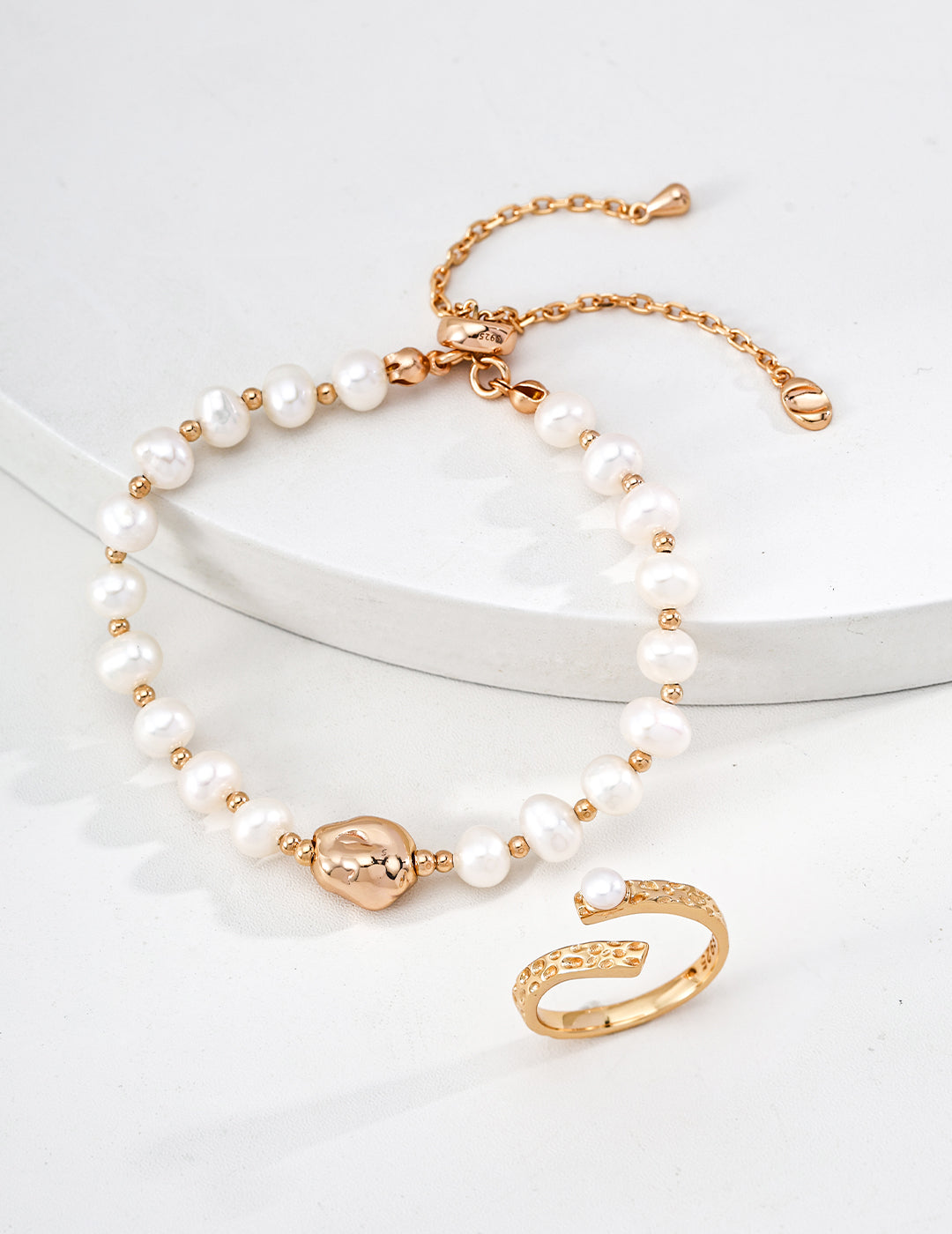 Luna Pearl Wrap Open Ring