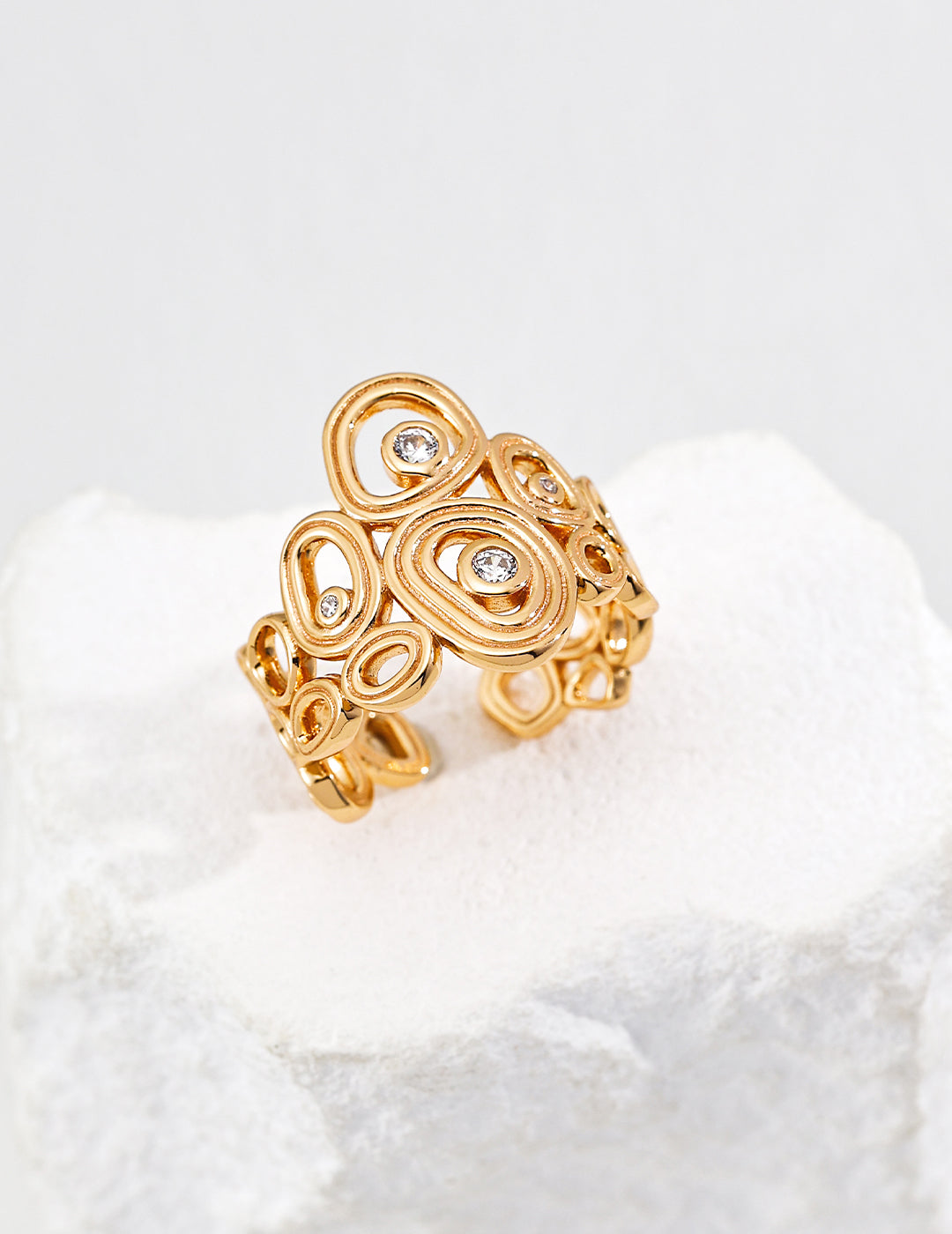 Orbit Crystal Open Ring