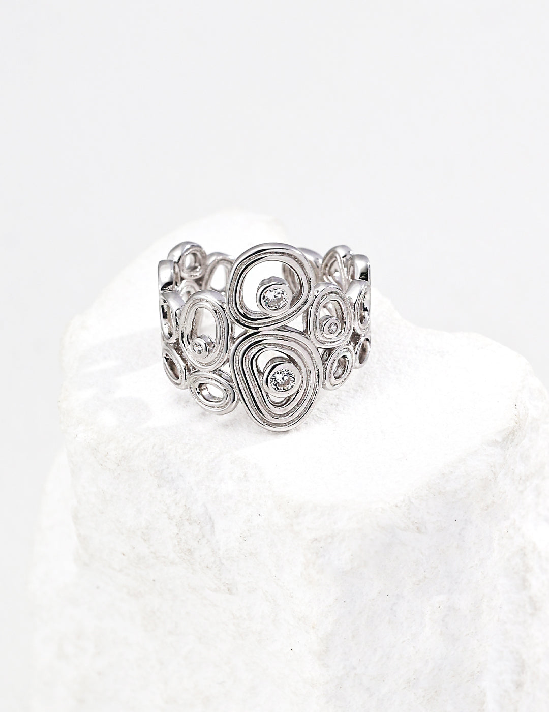 Orbit Crystal Open Ring