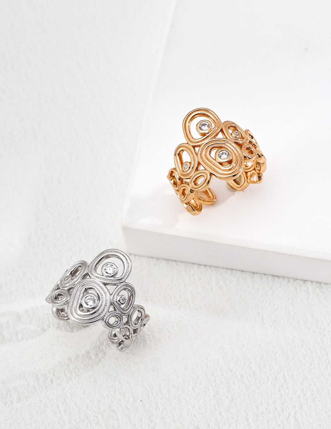 Orbit Crystal Open Ring