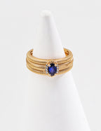Azure Ribbed Cuff Ring
