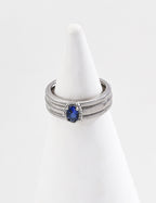 Azure Ribbed Cuff Ring
