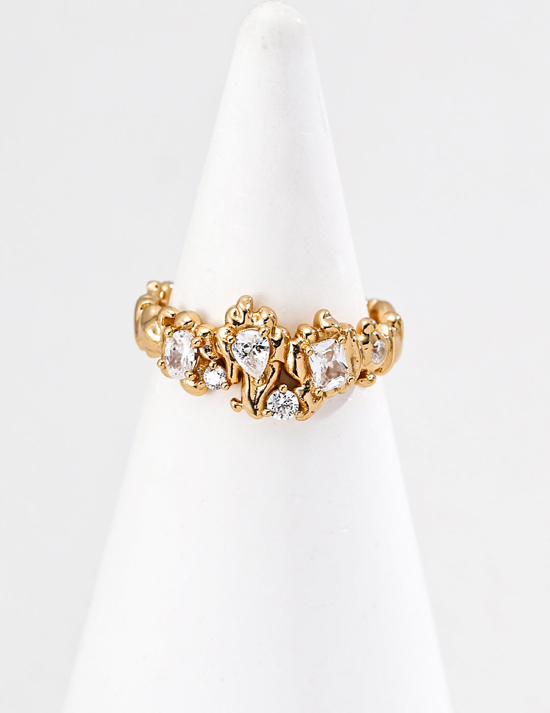 Celeste Crystal Cluster Open Ring Secondary image