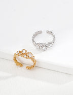 Celeste Crystal Cluster Open Ring