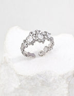 Celeste Crystal Cluster Open Ring
