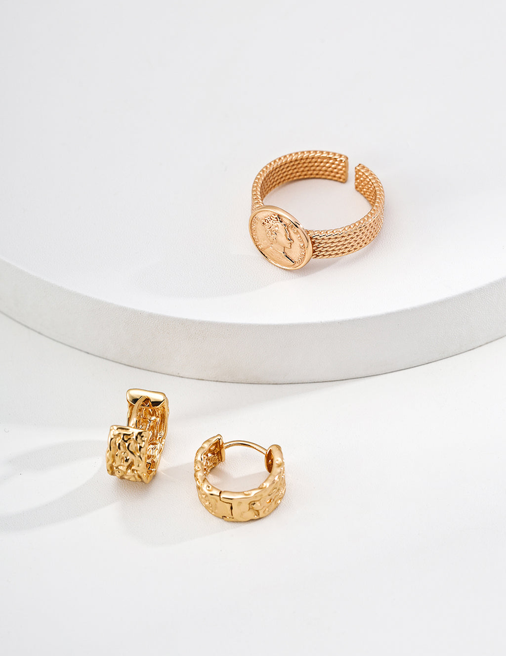 Roma Coin Cuff Ring