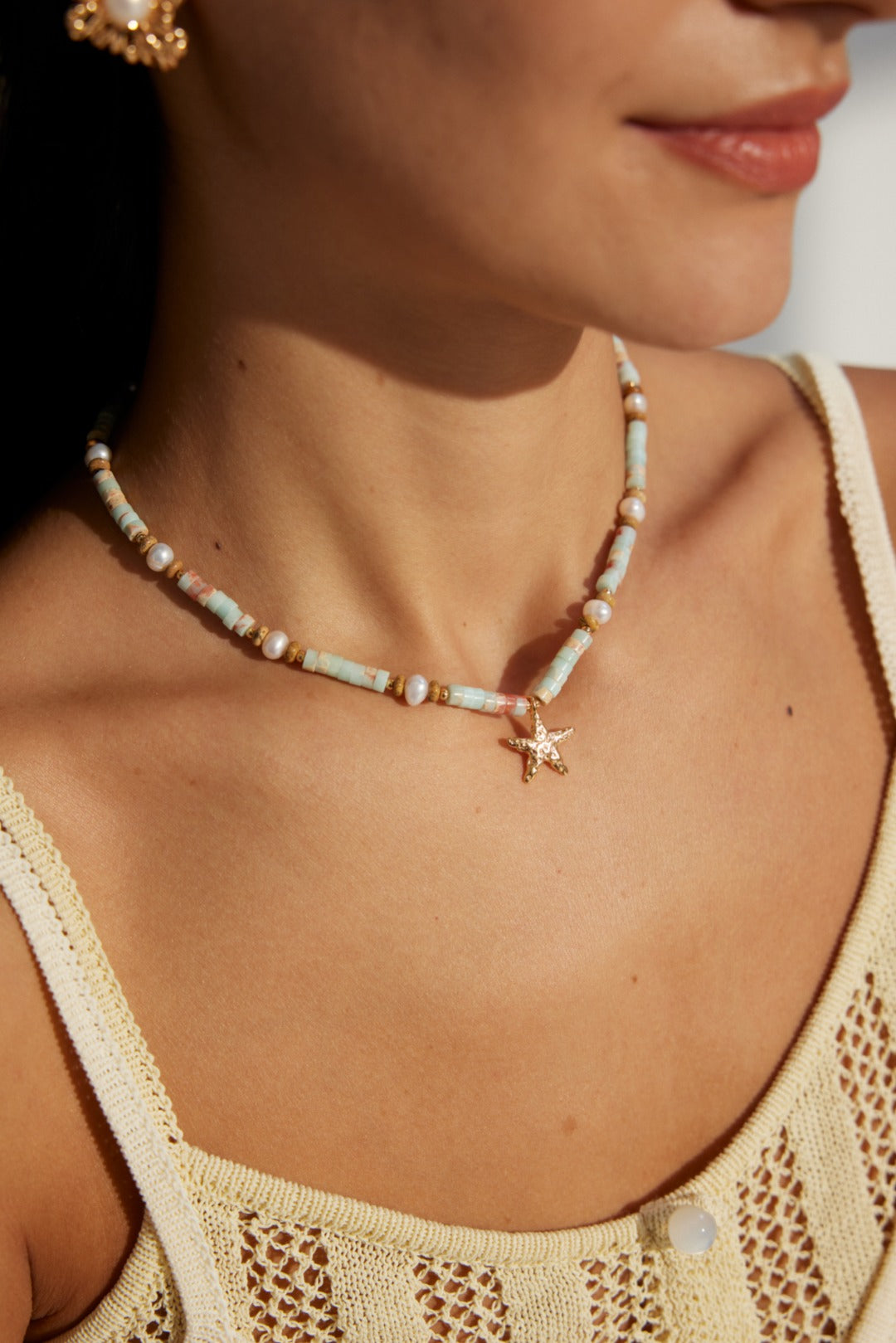 Marina Starfish Beaded Necklace