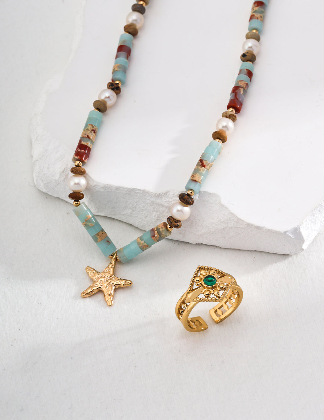 Marina Starfish Beaded Necklace