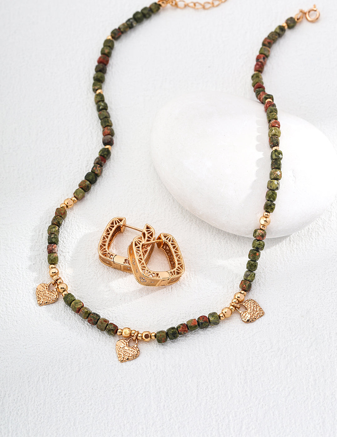 Verde Charm Beaded Necklace